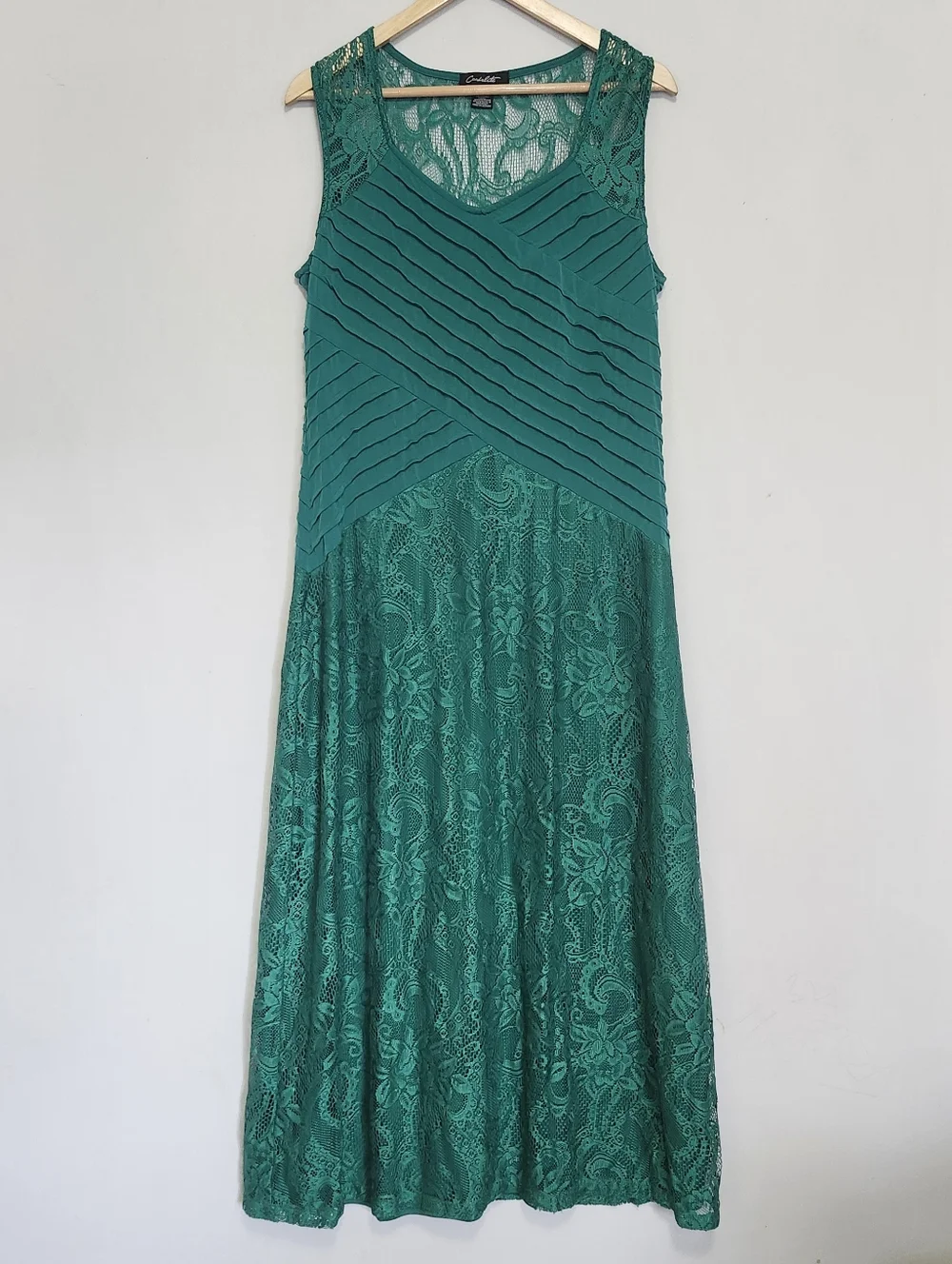 Candalite Emerald Green Lace Maxi Dress Size XL - Picture 1 of 8